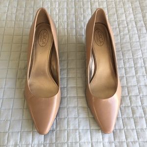 Leather wedge heels NWOT – Size 9